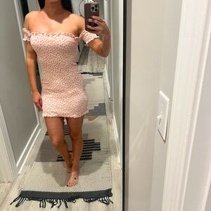 Floral Off-Shoulder Pink Dress